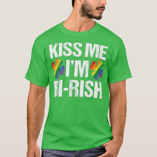St Patricks Day Kiss me Im Birish Bisexual T-shirt (Voorkant)