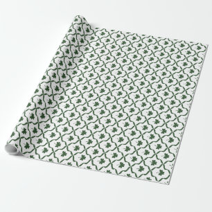 St. Patrick's Day Klassieke Groene Klaverrooster Cadeaupapier