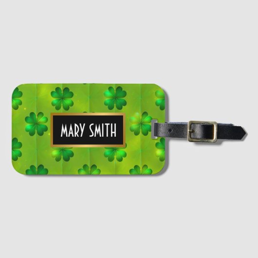 St. Patrick's Day-klaver 4 lijsten Populaire Colle Bagagelabel (Voorkant (horizontaal))