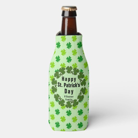 St. Patrick's Day Klaver Aangepaste Naam Persoonli Flesjeskoeler (Fles Voorkant)