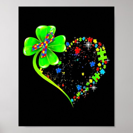 St Patricks Day Klaver Autisme Grappig Autisme Bew Poster (Voorkant)