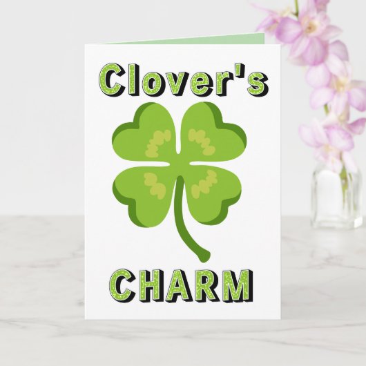 St. Patrick's Day Klaver Charme Kaart (Orchidee)