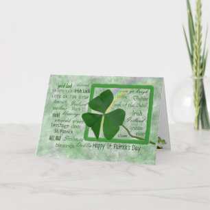 St. Patrick's Day klaver en regenboog Kaart