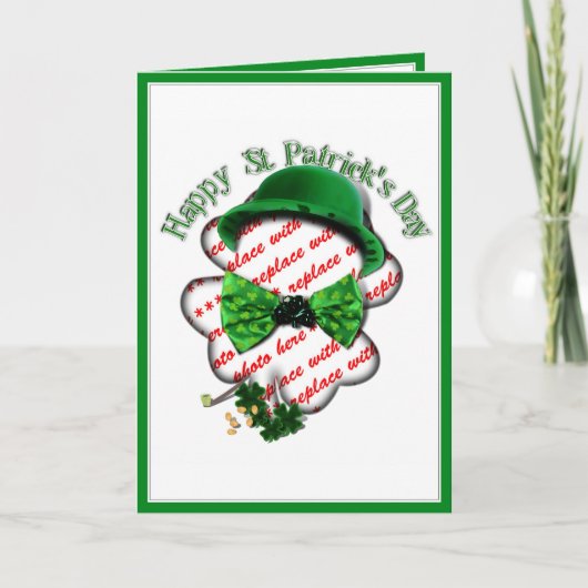 St. Patrick's Day Klaver Frame met verstelbare str Kaart (Voorkant)