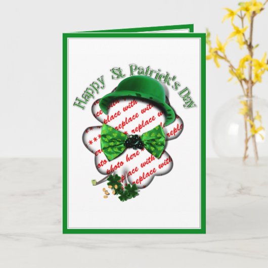 St. Patrick's Day Klaver Frame met verstelbare str Kaart (Gele Bloem)