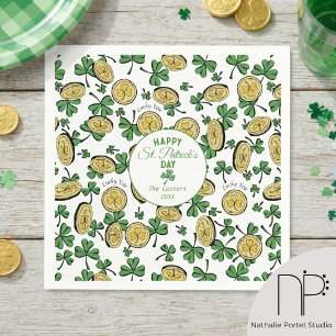 St. Patrick's Day Klaver Leprechaun Papieren Serve Servet