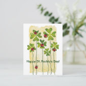 St. Patrick's Day klaver & lieveheersbeestjes Briefkaart (Staand voorkant)