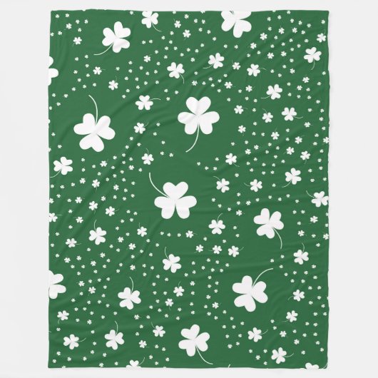 St Patrick's Day Klaver Pattern Fleece Deken (Voorkant)