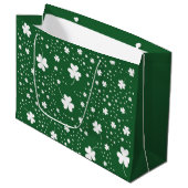 St Patrick's Day Klaver Pattern Groot Cadeauzakje (Voorkant Gekanteld)