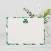 St. Patrick's Day Klaver Stationery | met een Iers Bedankkaart (Staand voorkant)