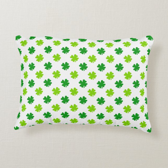 St. Patrick's Day Klaverbladeren Pattern-54601 Accent Kussen (Achterkant)