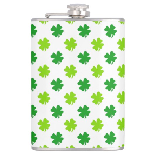 St. Patrick's Day Klaverbladeren Pattern-54601 Heupfles (Voorkant)