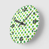 St. Patrick's Day Klaverbladeren Pattern-54601 Ronde Klok (Hoek)