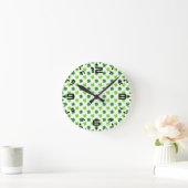 St. Patrick's Day Klaverbladeren Pattern-54601 Ronde Klok (Huis)