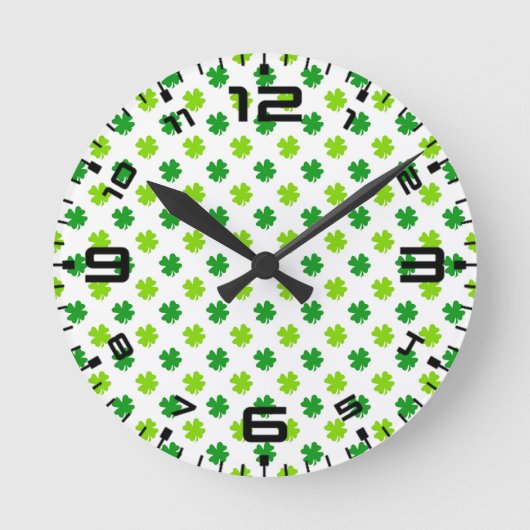 St. Patrick's Day Klaverbladeren Pattern-54601 Ronde Klok (Voorkant)