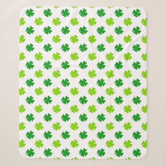 St. Patrick's Day Klaverbladeren Pattern-54601 Sherpa Deken (Voorkant)