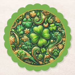 St. Patrick's Day Klaverontwerp Kartonnen Onderzetters