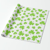 St. Patrick's Day klaverpatroon inpakpapier (Uitgerold)