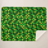 St. Patrick's Day Klaverpatroon Sherpa Deken (Voorkant (horizontaal))