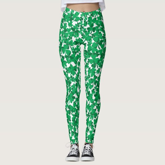 St. Patrick's Day Klavertjes Leggings (Voorkant)