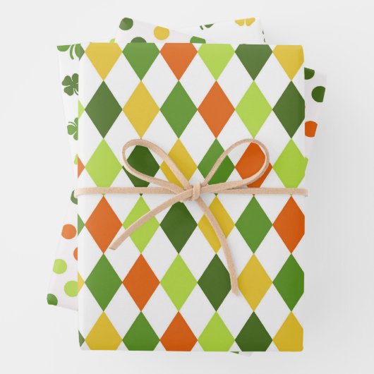 St Patricks Day Kleurrijke cadeauverpakking Combo Inpakpapier Vel (In situ)