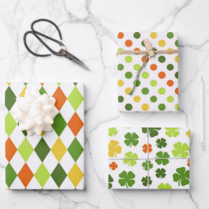 St Patricks Day Kleurrijke cadeauverpakking Combo  Inpakpapier Vel