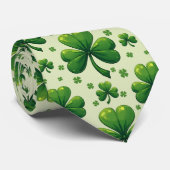 St. Patrick's Day Knoop Je Gewone Klaver Stropdas (Opgerold)