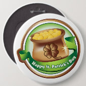 St. Patrick's Day Knop/Klavers Ronde Button 6,0 Cm (Voorkant /achterkant)