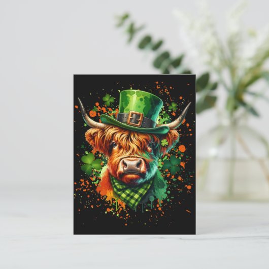 St. Patrick's Day Koe Briefkaart (Staand voorkant)