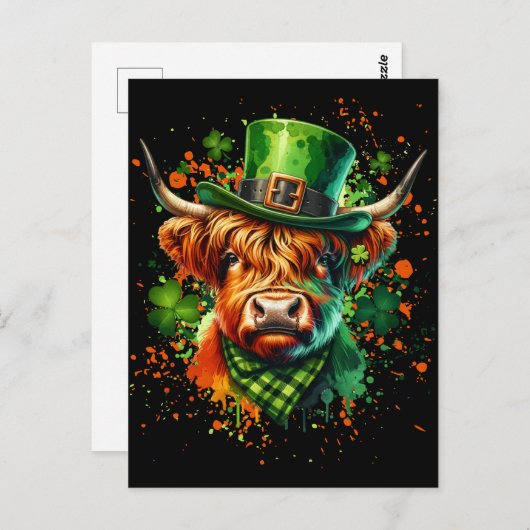 St. Patrick's Day Koe Briefkaart (Voorkant / Achterkant)