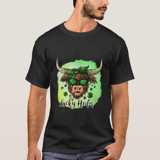 St Patrick's Day Koe Lucky Heifer T-shirt (Voorkant)