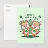 St Patricks Day Koeien Briefkaart (Voorkant / Achterkant)