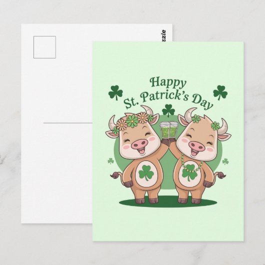 St Patricks Day Koeien Briefkaart (Voorkant / Achterkant)