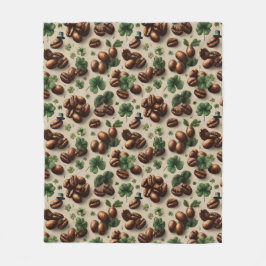 St. Patrick's Day-koffie & Shamrock-patroon Fleece Deken