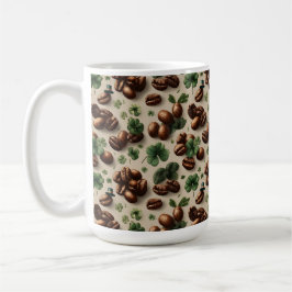 St. Patrick's Day-koffie & Shamrock-patroon Koffiemok
