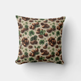 St. Patrick's Day-koffie & Shamrock-patroon Kussen