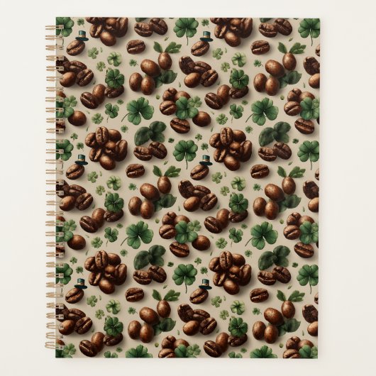 St. Patrick's Day-koffie & Shamrock-patroon Planner (Voorkant)