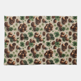 St. Patrick's Day-koffie & Shamrock-patroon Theedoek