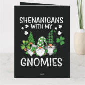 St. Patrick's Day-kolder met Gnomies Gnome Bedankkaart (Achterkant)