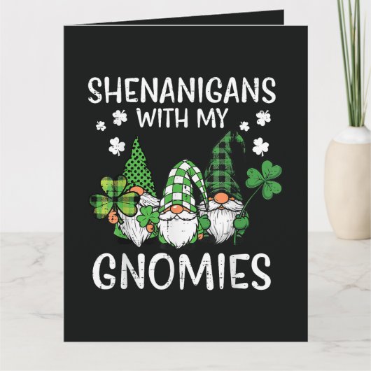 St. Patrick's Day-kolder met Gnomies Gnome Bedankkaart (Voorkant)