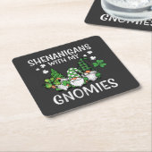 St. Patrick's Day-kolder met Gnomies Gnome Kartonnen Onderzetters (Schuin)