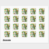 St. Patrick's Day Konijn Vierkante Sticker (Vel)