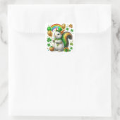 St. Patrick's Day Konijn Vierkante Sticker (Tas)