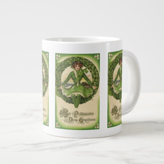  St. Patrick's Day, Krans met Irish Lass Grote Koffiekop (Voorkant rechts)