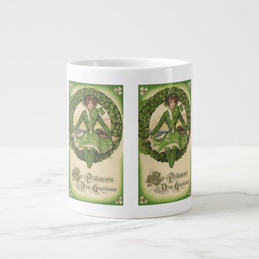 St. Patrick's Day, Krans met Irish Lass Grote Koffiekop (Voorkant)
