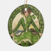  St. Patrick's Day, Krans met Irish Lass Keramisch Ornament (Links)