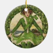  St. Patrick's Day, Krans met Irish Lass Keramisch Ornament (Achterkant)