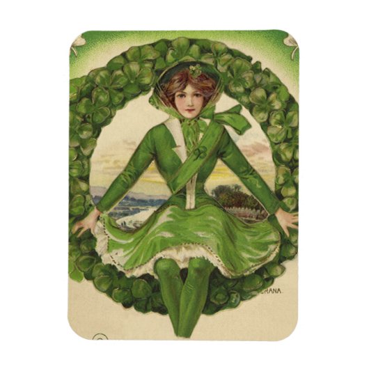 St. Patrick's Day, Krans met Irish Lass Magneet (Verticaal)