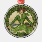 St. Patrick's Day, Krans met Irish Lass Metalen Ornament (Voorkant)