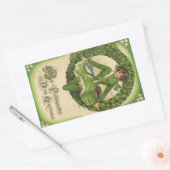 St. Patrick's Day, Krans met Irish Lass Rechthoekige Sticker (Envelop)